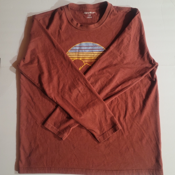 Eddie Bauer Rust Long Sleeve Tee Size L 23x27 - Picture 1 of 4